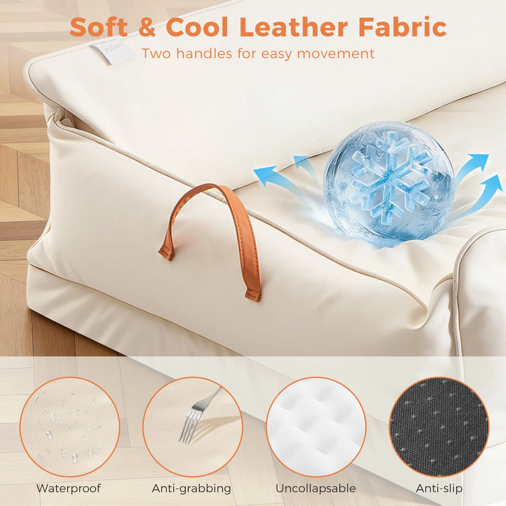 Leather Dog Bed – Waterproof Plush Rectangle Pet Bed