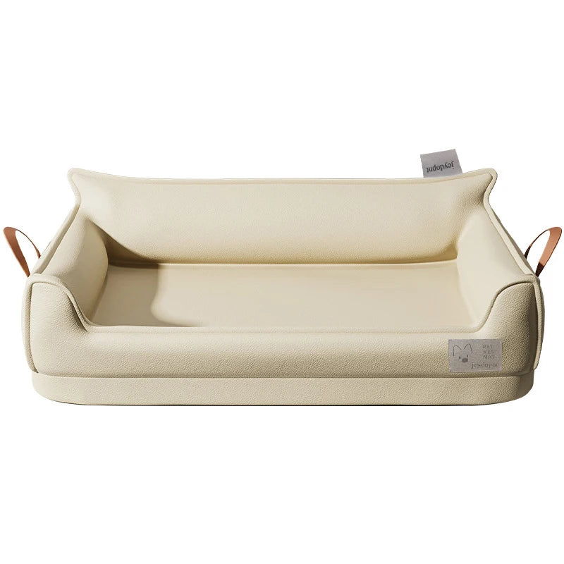 Leather Dog Bed – Waterproof Plush Rectangle Pet Bed
