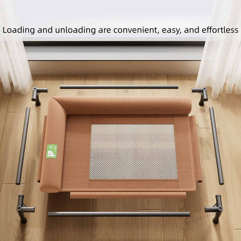 Elevated Cooling Dog Bed with L-Shaped Pillow