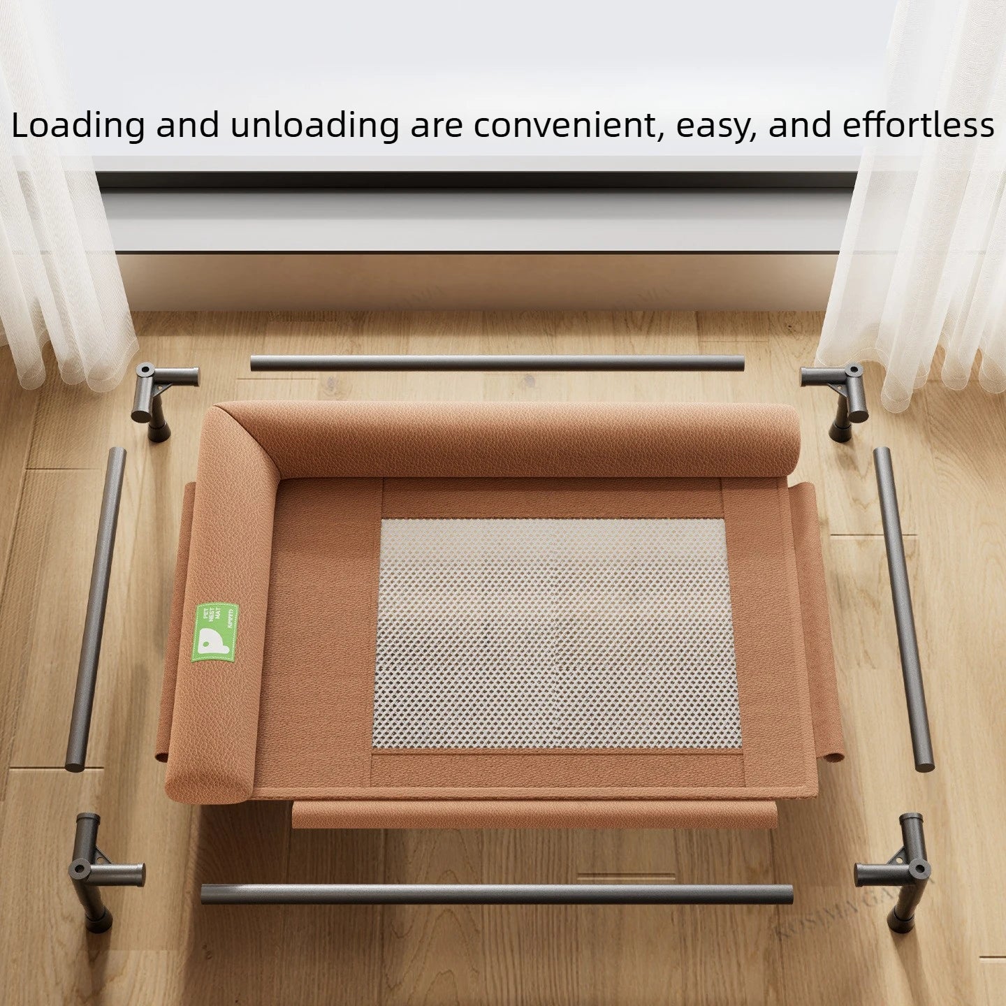Elevated Cooling Dog Bed with L-Shaped Pillow