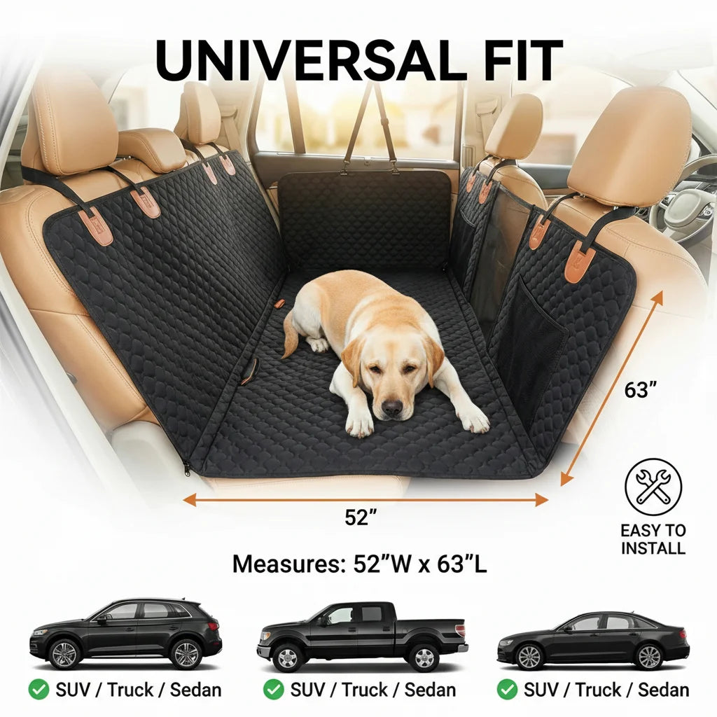 Dog Car Seat Cover & Bed – Waterproof Anti-Slip Pet Mat for SUV & Truck