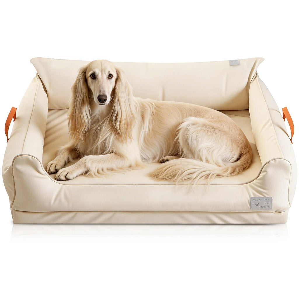 Leather Dog Bed – Waterproof Plush Rectangle Pet Bed