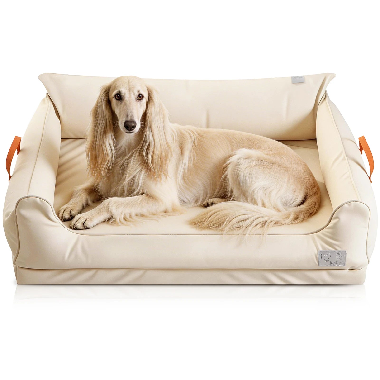 Leather Dog Bed – Waterproof Plush Rectangle Pet Bed