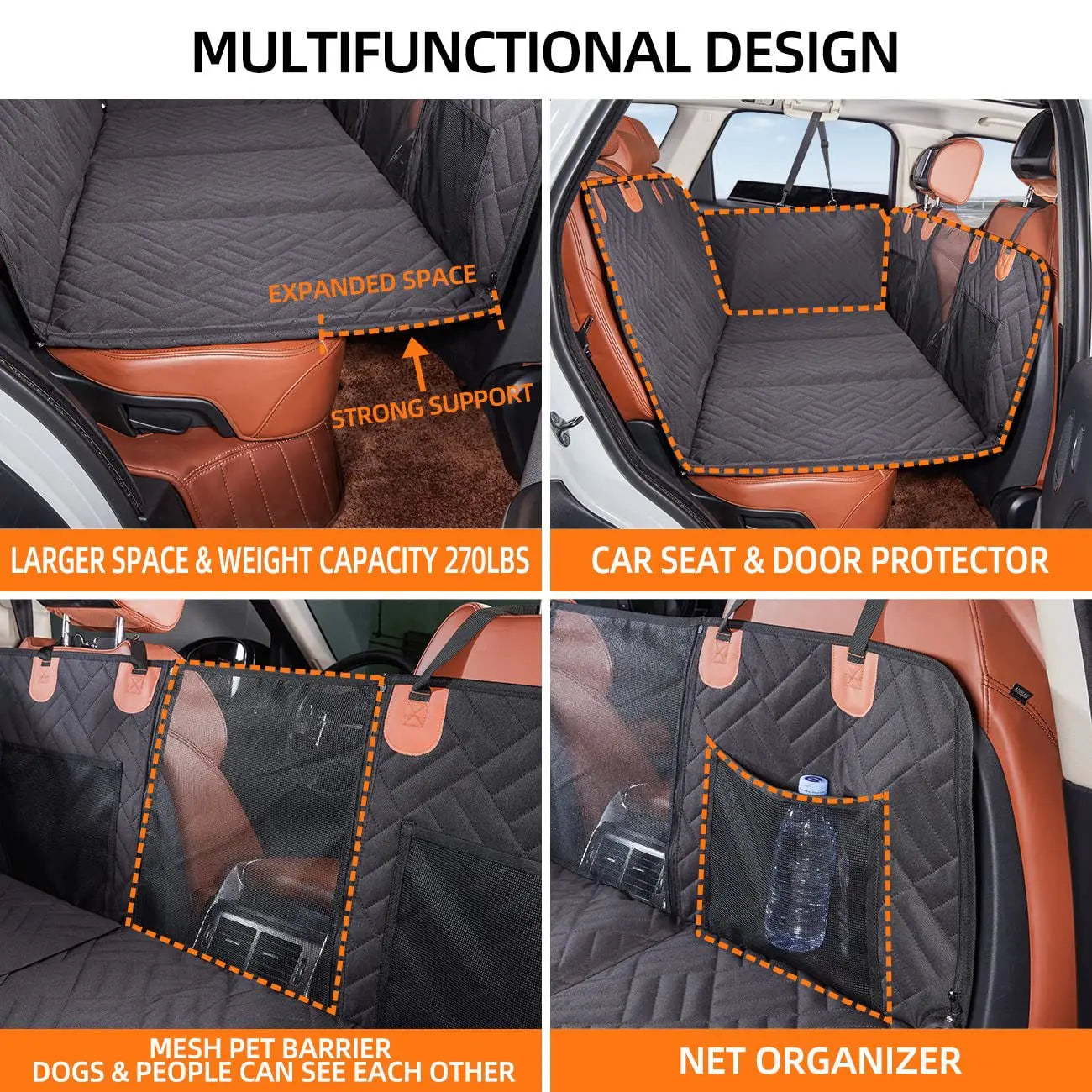 Dog Car Seat Cover & Bed – Waterproof Anti-Slip Pet Mat for SUV & Truck